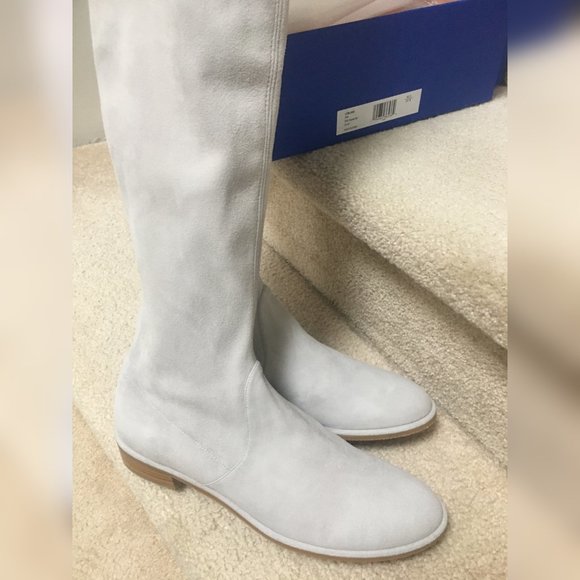 [SOLD] STUART WEITZMAN Lowland Light Grey OTK Boots 10 NWT - Picture 4 of 9